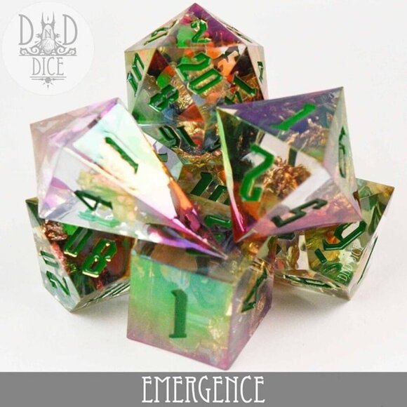 DND Dice Set - Emergence - 7 RARE Handmade High End Resin Dice - RPG Gaming - Picture 2 of 4